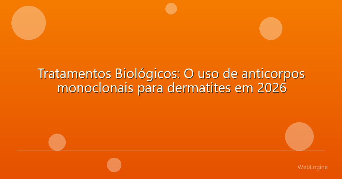 Tratamentos Biológicos: O uso de anticorpos monoclonais para dermatites em 2026