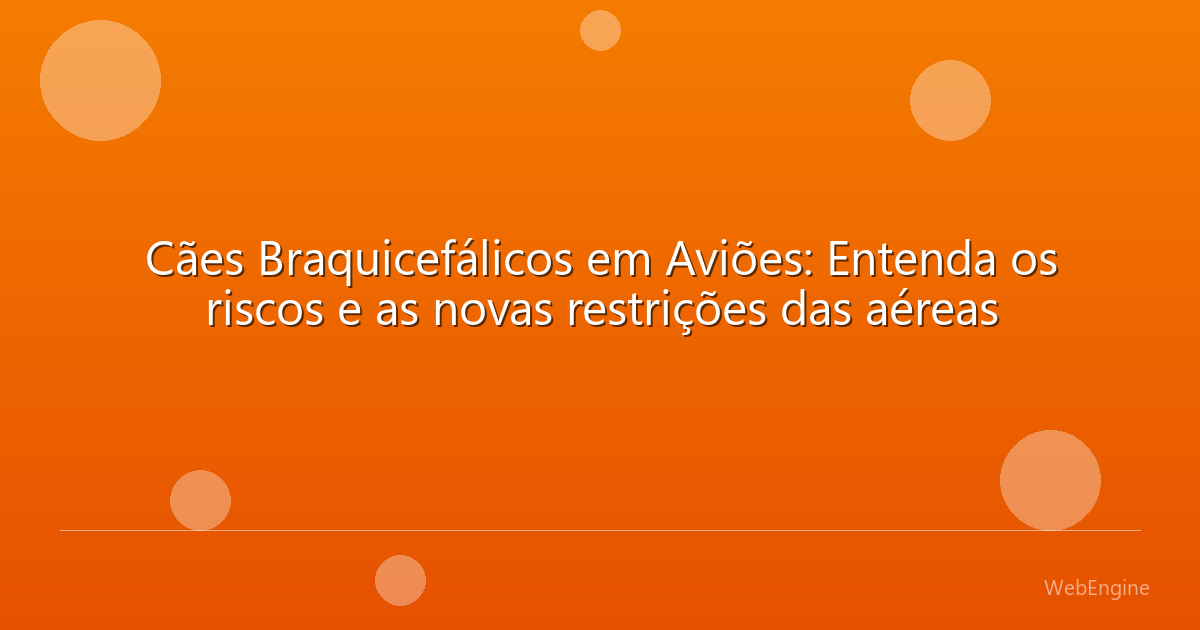 Cães Braquicefálicos em Aviões: Entenda os riscos e as novas restrições das aéreas