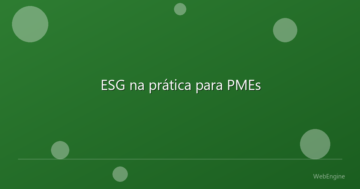 ESG na prática para PMEs