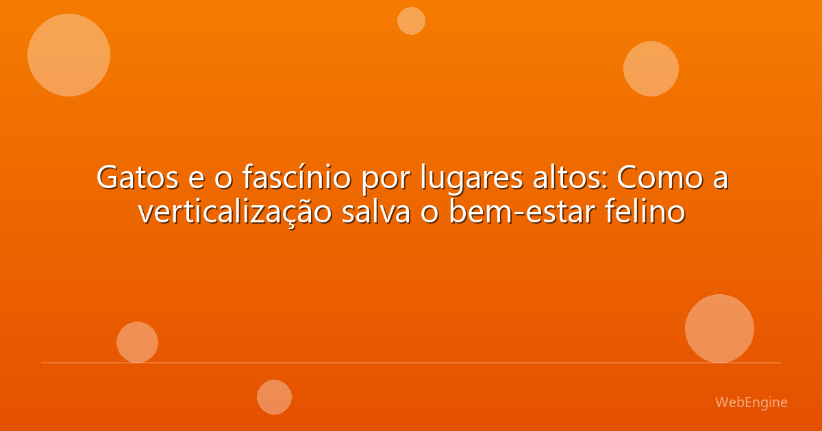 Gatos e o fascínio por lugares altos: Como a verticalização salva o bem-estar felino