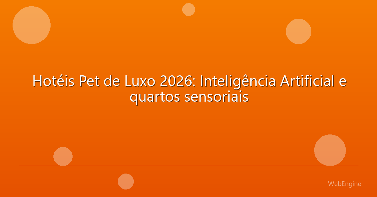 Hotéis Pet de Luxo 2026: Inteligência Artificial e quartos sensoriais