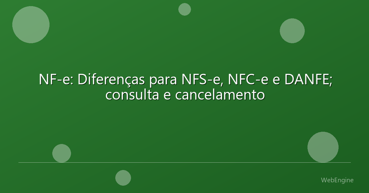 NF-e: Diferenças para NFS-e, NFC-e e DANFE; consulta e cancelamento