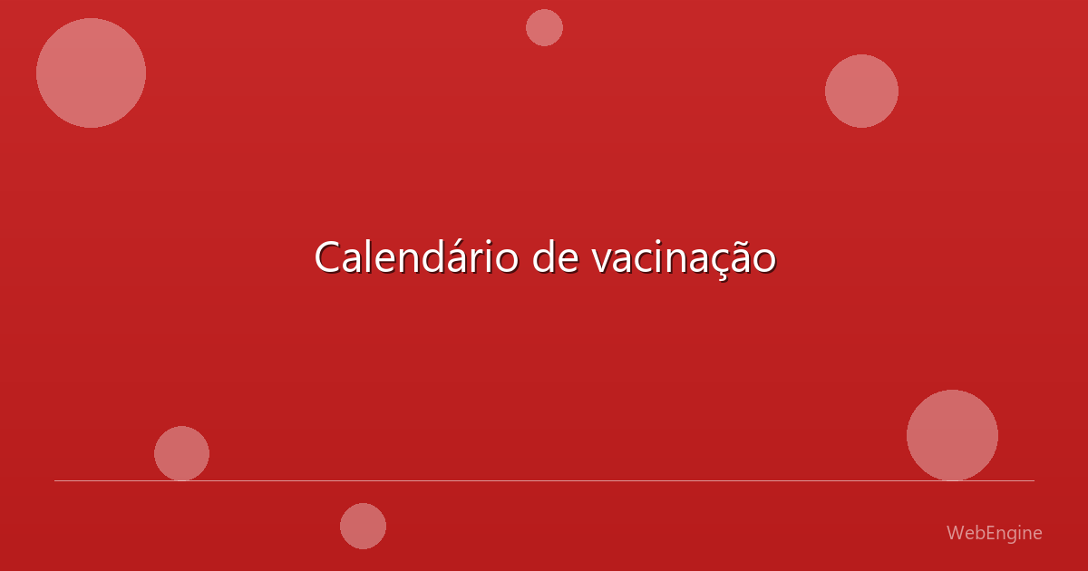 Calendário de vacinação