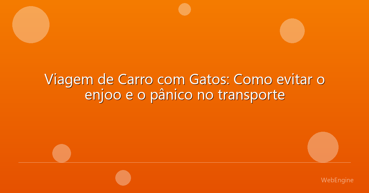 Viagem de Carro com Gatos: Como evitar o enjoo e o pânico no transporte